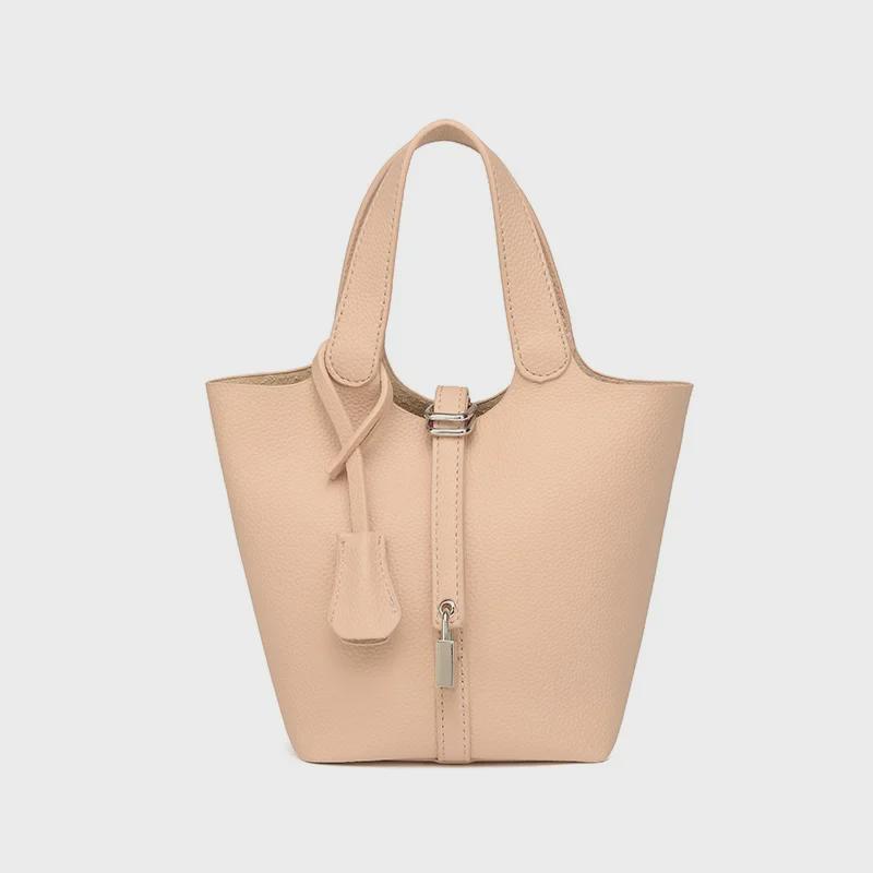 Универсальная сумка-ведро с текстурированным узором личи 2024 года — модная сумка через плечо для женщин и для поездок на работу и для мам с детьми