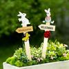 Wooden Easter Welcome Standing Sign Cartoon Bunny Resin Garden Landscape Decoration DY Stakes Lawn Ornament Party Decoration