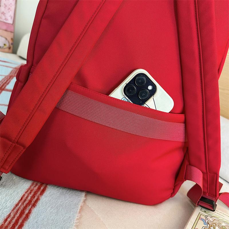 Однотонный школьный рюкзак для женщин, большой емкости