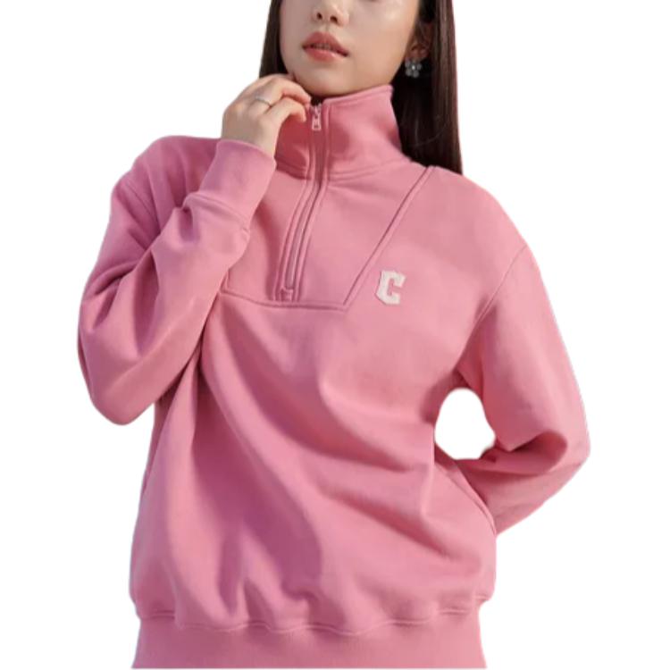MLB Sweatshirts Unisex Pink Stand Collar Moderate Regular 3AMTB0534-45PKM