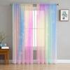 Радуга Звездный Мечта Тюль Прозрачные Шторы для Украшения Гостиной Оконные Шторы Для Спальни Кухни Вуаль Органза Шторы