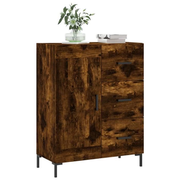 VidaXL Buffet chêne fumé 69,5x34x90 cm bois d'ingénierie 830265