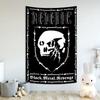 Металлический Гнев Череп Арт Гобелен - Альтернативное Украшение Комнаты - Смелый Декоративный Элемент Большой Фэнтези Готический Гобелен Настенный