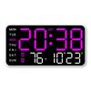 Digital Wall Clock Large Display Auto Dimming Easy-Setup Temperature Calendar Countdown Timer Silent Hanging Clock