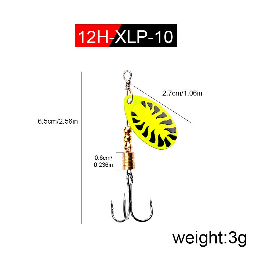 FISH KING Spinner Bait 3,9 г, 4,6 г, 7,4 г, 10,8 г, 15 г, приманки для ложки, металлические приманки для щуки с тройными крючками, искусственная приманка для окуня, рыболовная приманка