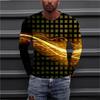 Men Simple T Shirts Sport Wear Spring Autumn Round Neck Long Sleeve Top Men's Plus Size 3d Print T Shirt