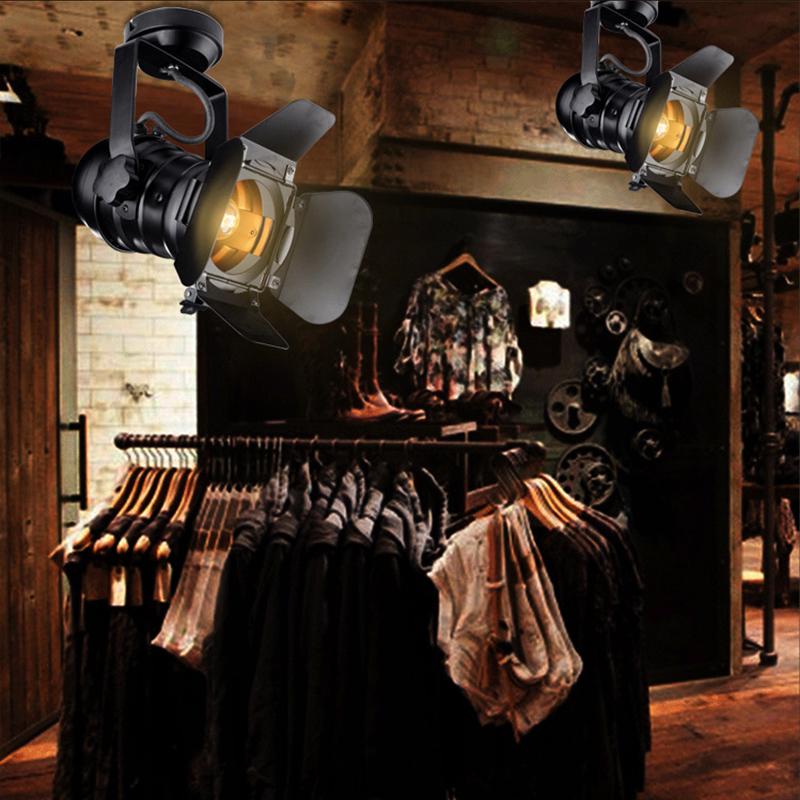 E27 Винтажная железная лампа, промышленный светильник, ретро-лампа, регулируемая 4-створчатая лампа для магазина одежды, кофе-бара, светильник в стиле лофт