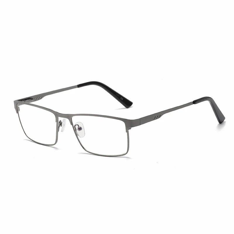Men Square Metal Large Frame Reading Presbyopia Glasses Business Eyewear