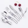 1PC Outdoor Camping Portable Folding Knife Fork Spoon Cookware Stainless Steel Folding Cutlery