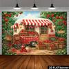 2D Flat Print Farm Fresh Strawberry Trailer Backdrop Party Background Cloth