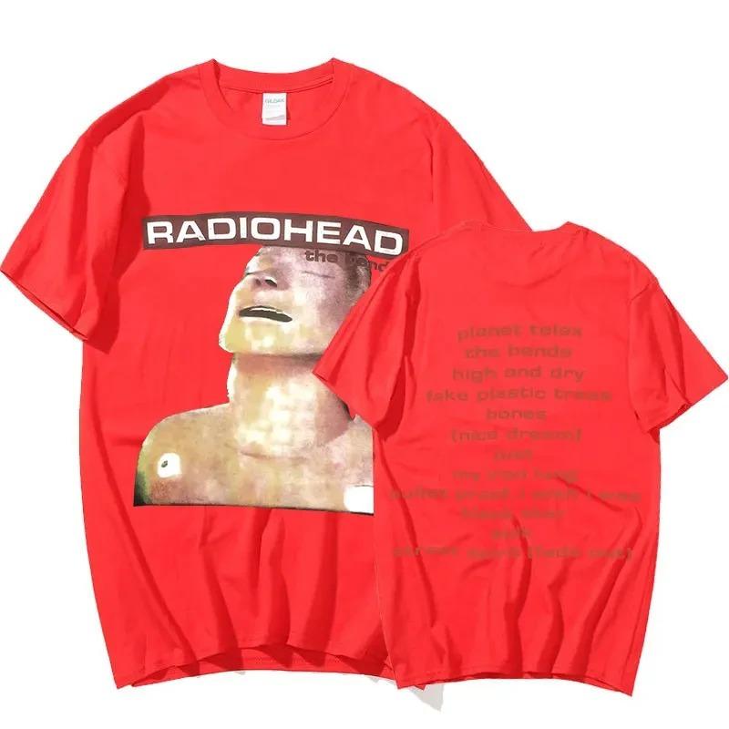 Vintage Rock Band Radiohead T Shirt Men 100% Cotton T-shirts Hip Hop The Bends Music Album Print Tee Shirt Oversize Top