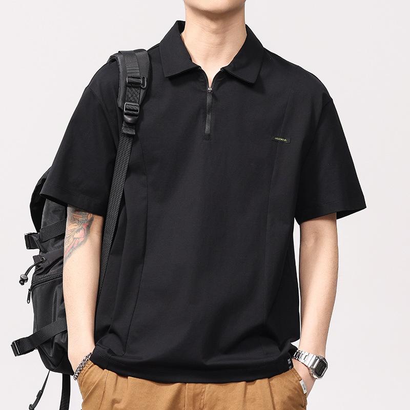 Новая летняя мужская футболка-поло с коротким рукавом в американском стиле, мужская тонкая футболка с коротким рукавом до локтя
