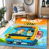 Bluey's Bus Adventure Themed Anti-Slip Rugs - Polyester Home Decor, Suitable for Bedrooms, Living Rooms, Doorways, Studios, and Decorations
