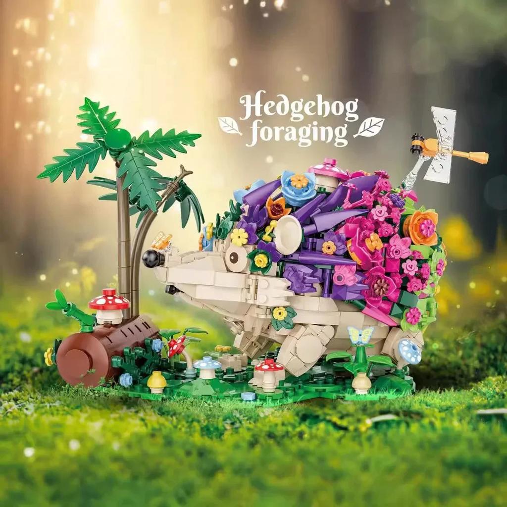 Non-Toxic Flowers Hedgehog Building Blocks Kits Children Creative Insects Mushroom Animal Model Diy Bricks Assembly Puzzle Toys For Kids