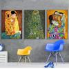 Gustav Klimt Kiss Sunflowers Abstract Oil Painting On Canvas with Print Poster Modern Couple Art Wall Panels for the Living Room Cuadros