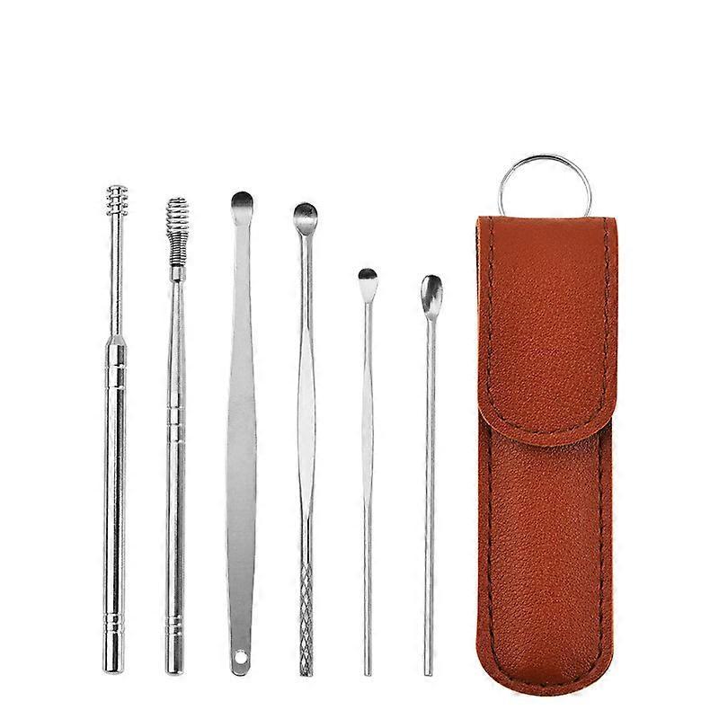 6PCS Earwax Remover Ear Cleaner Wax Removal Tool Earpick Sticks Curette Ear Pick Cleaning Ear Cleanser Spoon Health Care Earpick