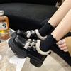 Модные осенние и зимние туфли в британском стиле из натуральной кожи для женщин, новые студенческие туфли из японского винтажного плюша и теплые хлопковые туфли для женщин