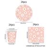 24 шт. 7/9 дюймов Розовая маргаритка тема одноразовая посуда Цветочная тарелка салфетка соломинка баннер день рождения вечеринка детский душ свадьба декор