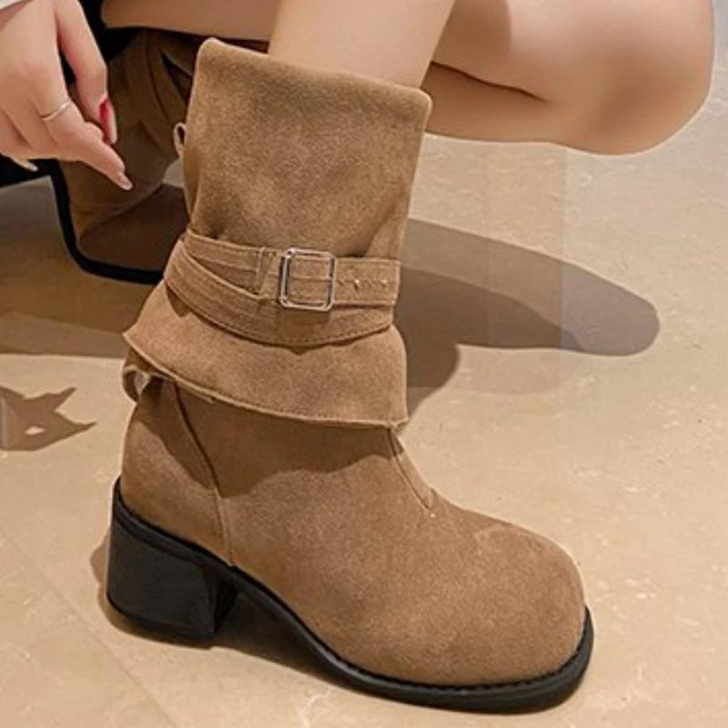 New Year Women High Quality Wasteland Y2k Style Vintage Detachable Boot Barrel Western Boots for Women Boot Shoes 35-42