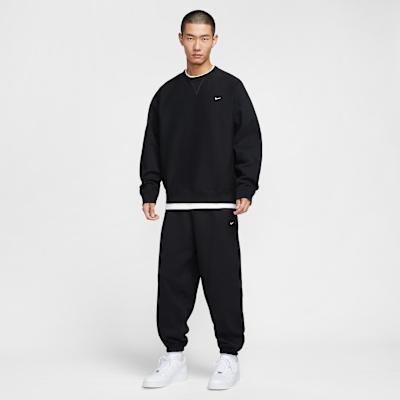 Men's Sweatshirt Nike Solo Swoosh Solid Color Crew Neck Pullover Fleece Lined Long Sleeved Sweatshirt Men's