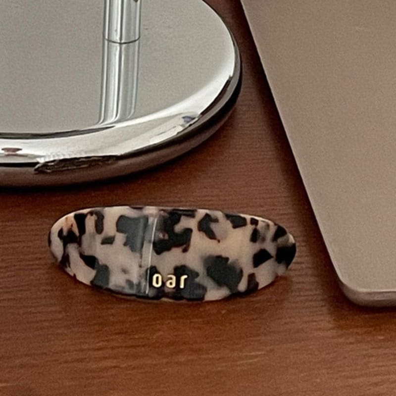 oar Classic Big Marble Barrette [Beige Leopard]