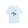 Li-Ning Letter Pattern Printed Round Neck Short Sleeve T-Shirt Unisex T-Shirt Light-Blue ATSSB91-2