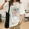 2025 Purchasing Designer Feeling Small Daisy Printing Round Neck Spring New Loose Short-sleeved T-shirt Women Ins