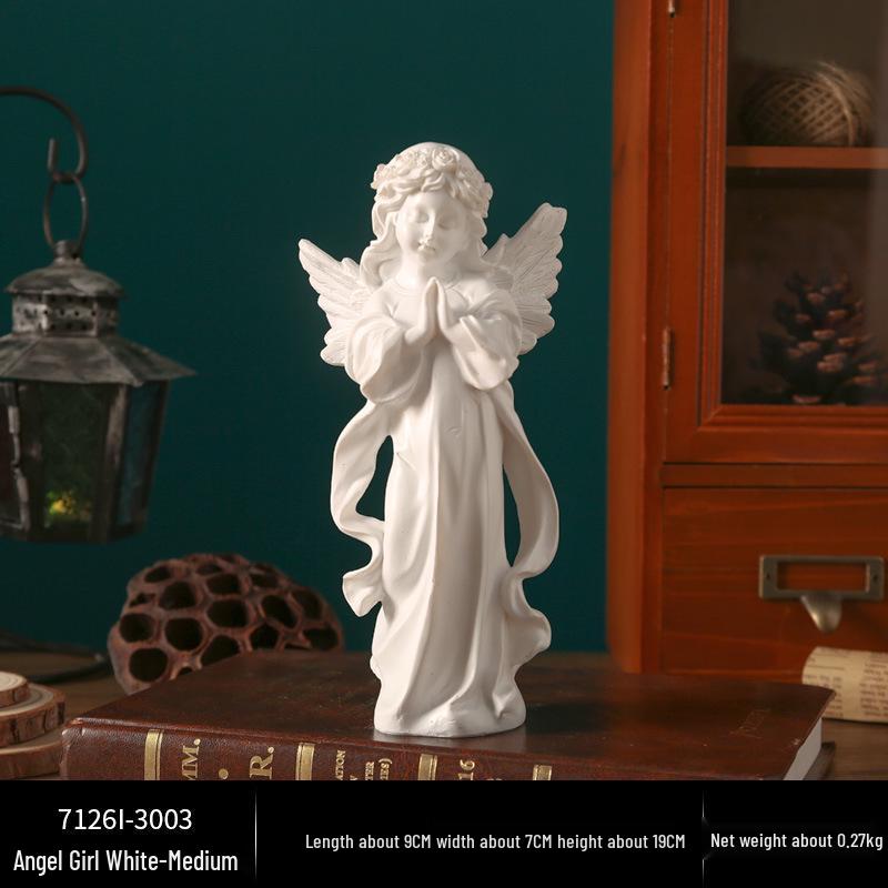 Европейская ретро фигурка ангела - Статуэтка девочки из гипса для церковных свадеб и фотосессий