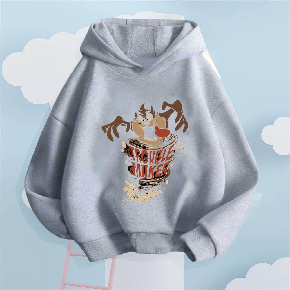 Интересный и Игривый Стиль! Худи детское с принтом мультфильма "Проказник", Игривая и озорная атмосфера американской анимации, Топ для девочки