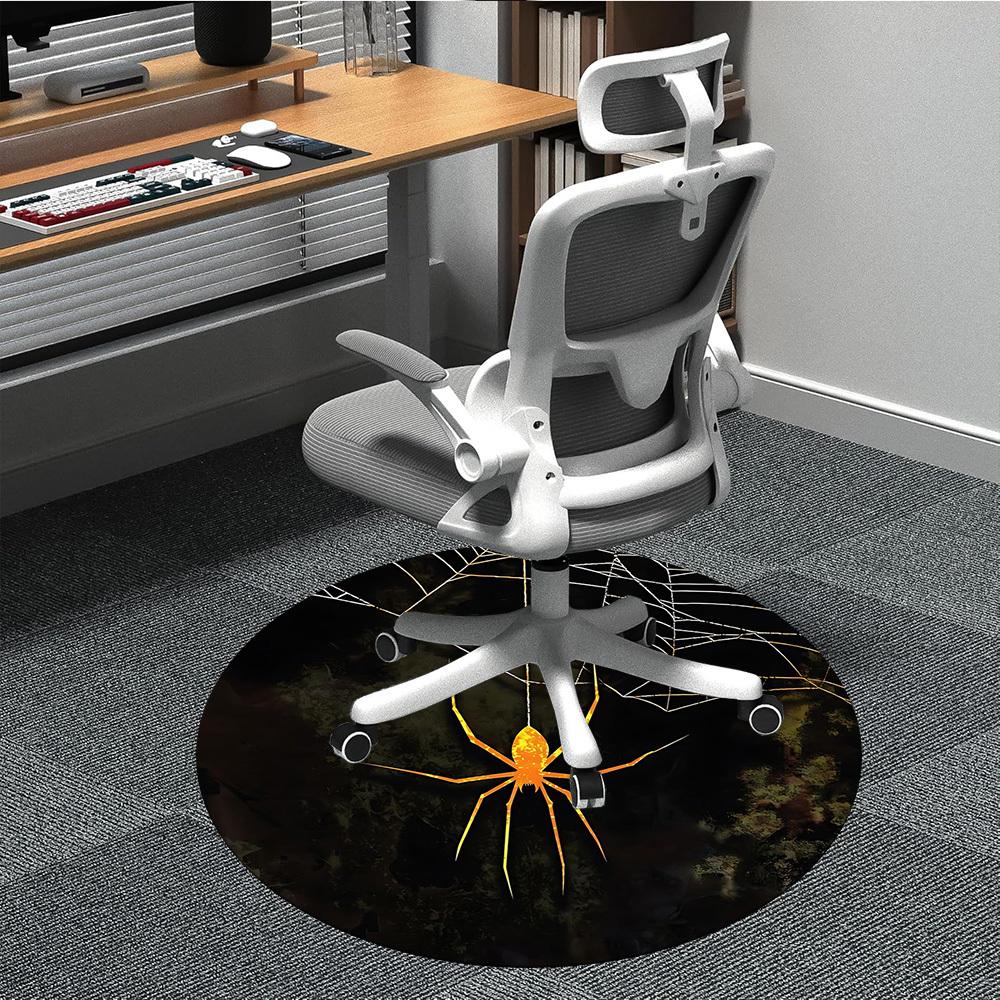 1PCSpider Web Office Round Area Rug, Mat Suitable For Office, Under Office Chairs Bedroom Living Room Home Decor, Room Deco