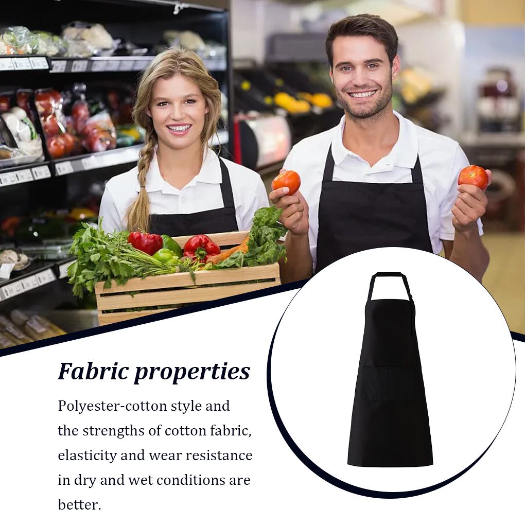 Регулируемый кухонный фартук для дома, унисекс, однотонный, для шеф-повара, официанта, барбекю, парикмахера, с карманом, кухонные принадлежности, инструмент