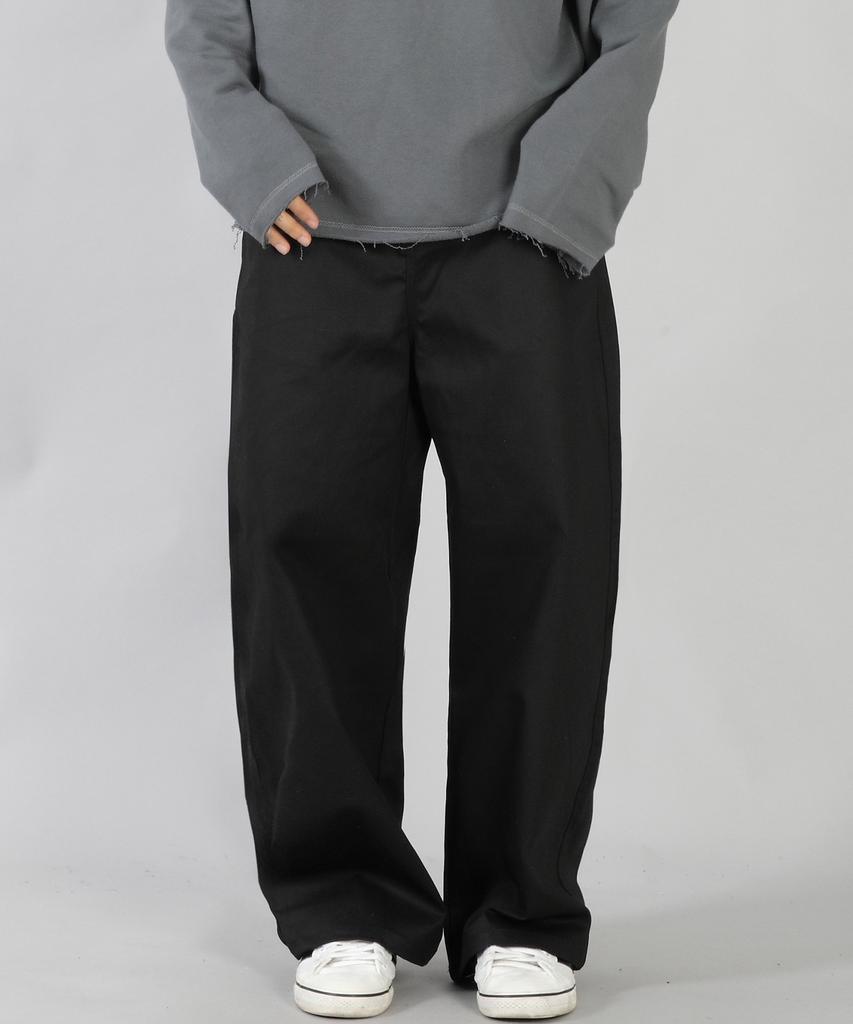 Seinteukeulu Брюки с широкими пуговицами Ex Wide Button Pants Ewb-377 Черный
