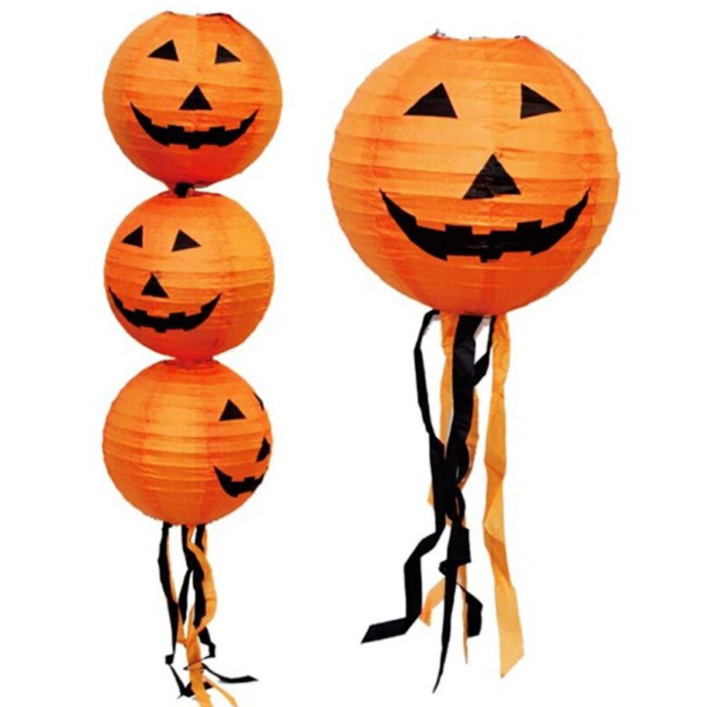 Skeleton Halloween Paper Lanterns Pumpkin Hangingn Tassels Lantern Hanging Pendant Hotel