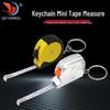 Compact Steel Tape Measure with Keychain - 1 Meter, Metric & Imperial, Automatic Retract