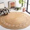 Brown Natural Fiber Round Collection Round Grey Handmade Boho Charm Farmhouse Jute Area Rug
