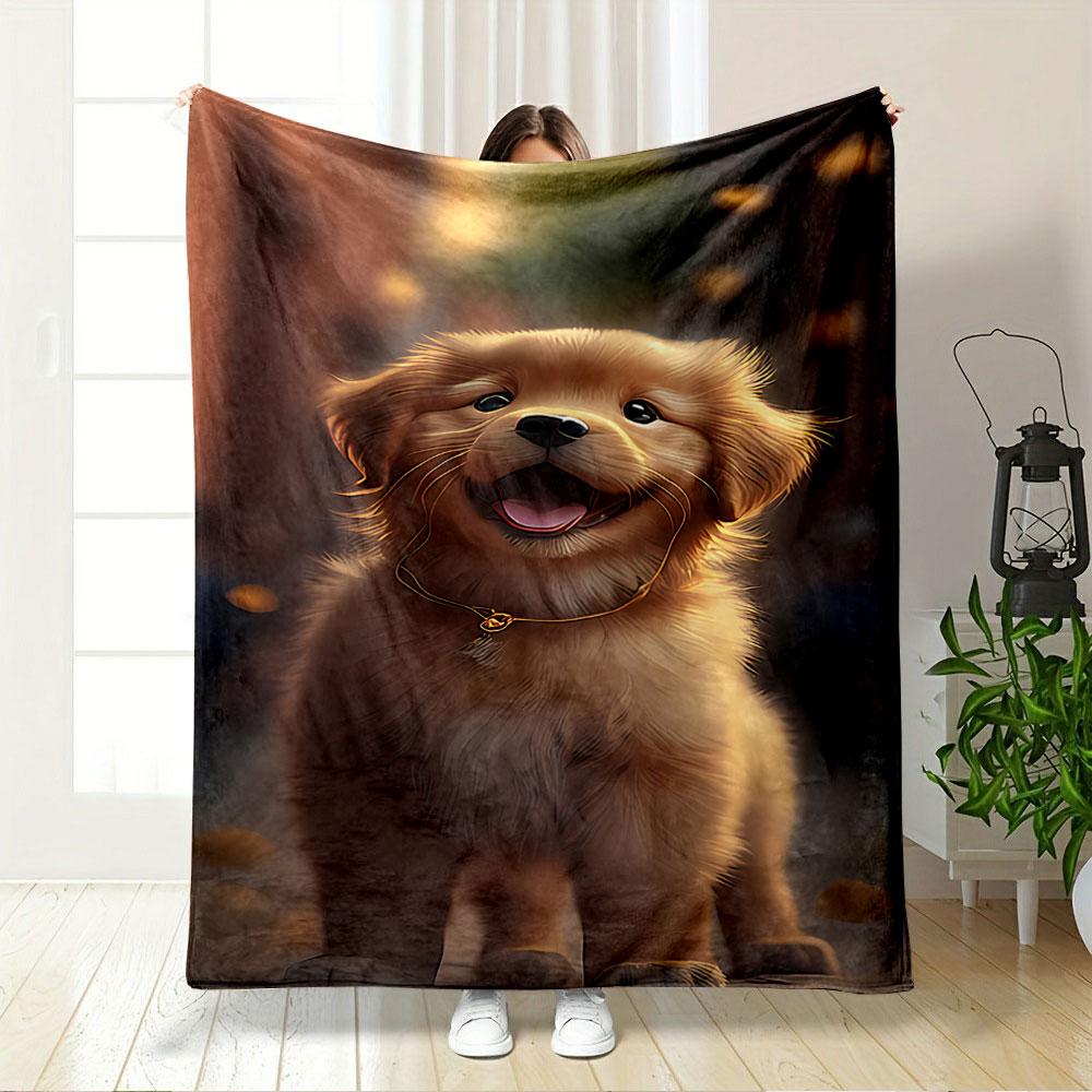 Adorable Golden Retriever Puppy for all seasons blanket lunch break throw gift