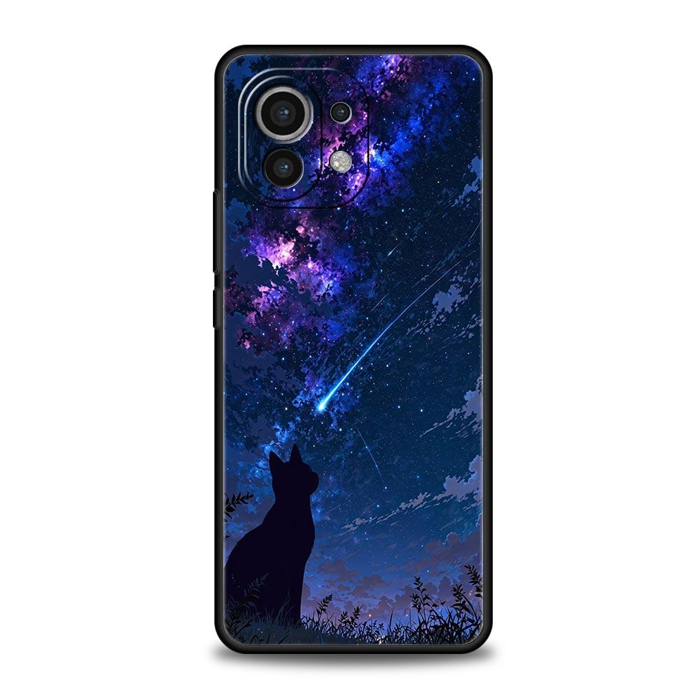 Чехол для телефона Кот Ван Гог Звездная ночь Для Xiaomi Mi 15 14 13 12 11 Lite 14T 13T 12T 11T Pro Poco X7 X6 X5 X3 Pro F6 F5 F4