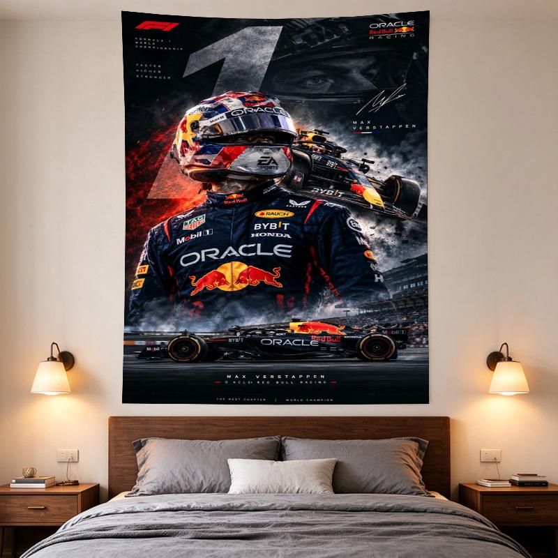 Lewis Hamilton Dream Come True F1 Wall Tapestry for Formula 1 Fans Garage Man Cave Bedroom Decor