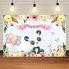 Cute Panda Themed Birthday Party Backdrop Newborn Baby Children Portrait Photo Photography Backgrounds Photocall Photo Studio