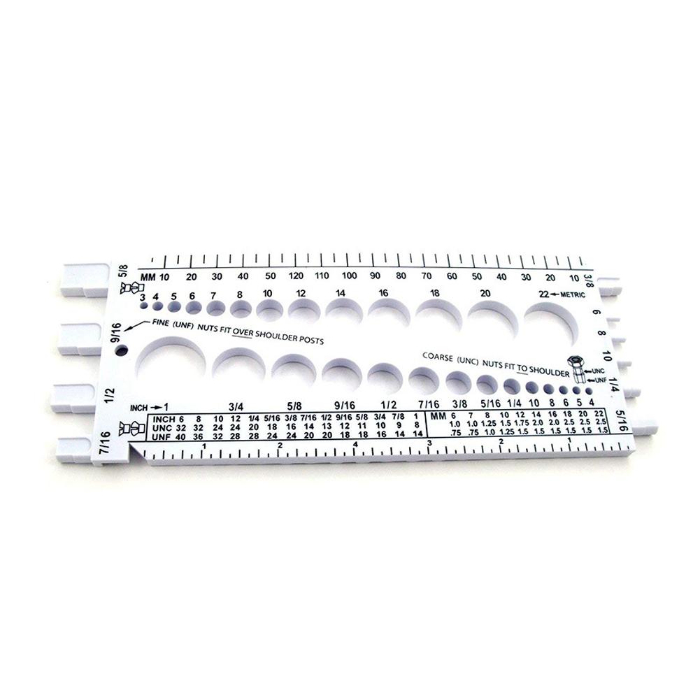 Калибр для проверки размера гайки и болта для тестера метрической и британской резьбы. Простой инструмент для идентификации размера.