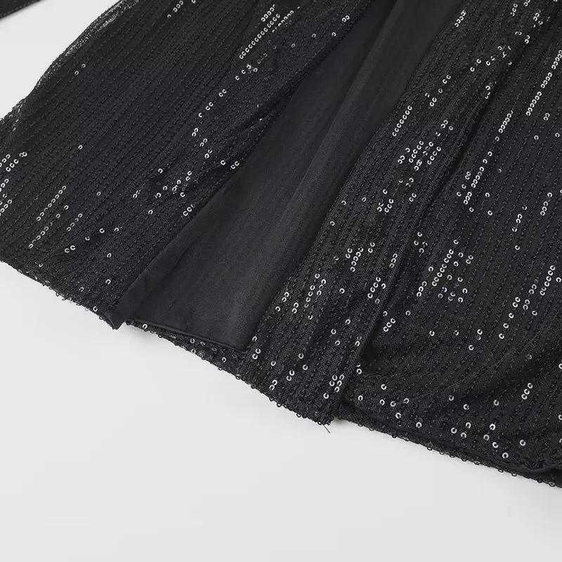 2024 Spring Women's Sequined Blazer & Straight Pants Set