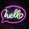 HELLO Neon Sign Creative Shape USB/Battery Operated Non-glaring LED Neon Lamp Wall Ornament Party Supplies