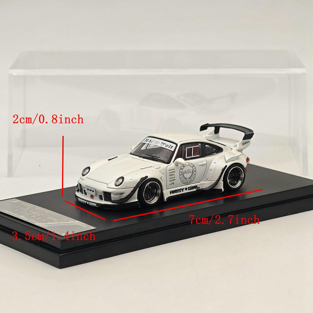 SW 1/64 Scale for 993 AGL White Sport Car Diecast Miniature Model Collection Auto Toys Gift
