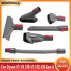 Насадка-щетка для пылесоса, плоская всасывающая головка для Dyson V7 V8 V10 V11 V12 V15, насадка для матраса, круглая щетка, мягкая щетка, запчасти