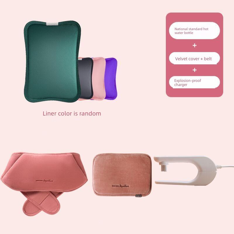 Waist-Protecting Hot Water Bag, Rechargeable Explosion-Proof Warm Water Bag, Electric Heating Pad, Thermal Pad for Sleeping in Bed, Foot Warmer