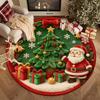 Tree Bell 3D Illusion Rug Santa Claus Xmas Home Decor New Year Round Carpet  Porch