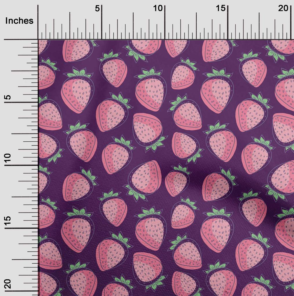 oneOone Ткань Cotton Flex Aqua Blue с рисунком клубники, швейные проекты для творчества, принты на ткани по ярдам 40 дюймов