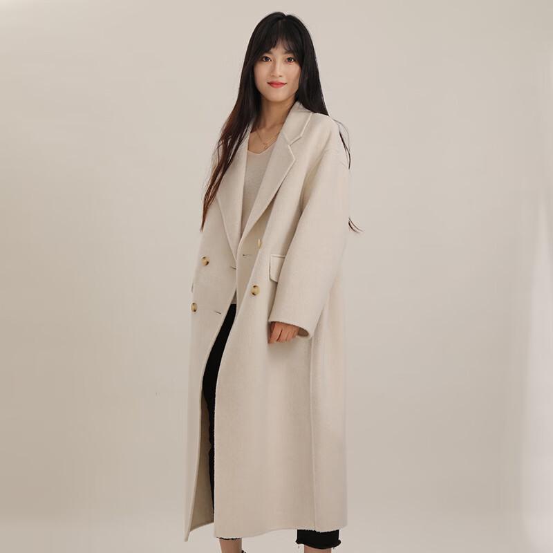 Eliten Women's Double-faced Lamb Wool Lapel Mid-length Coat