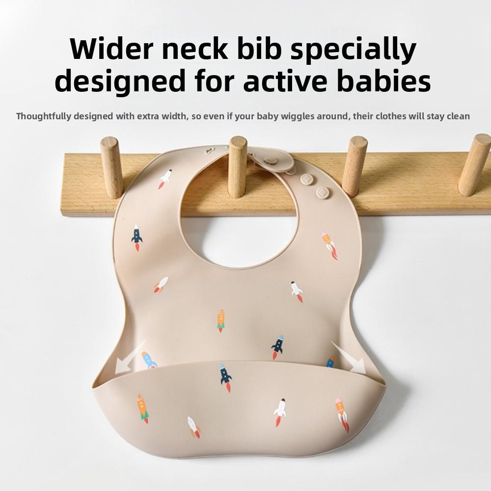 Adjustable Strape Infant Bibs Silicone Saliva Towel New Baby Eating Bib  Daily Use