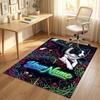 Dog Theme Crystal Velvet Rug Personalized Custom Name Text Soft Floor Mat Home Decor